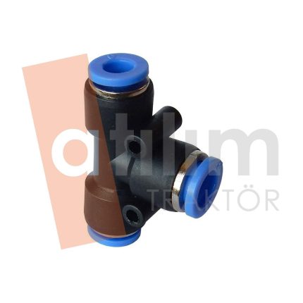 8-8-6mm Düşürücü T Tip Pnömatik Bağlantı Nipeli